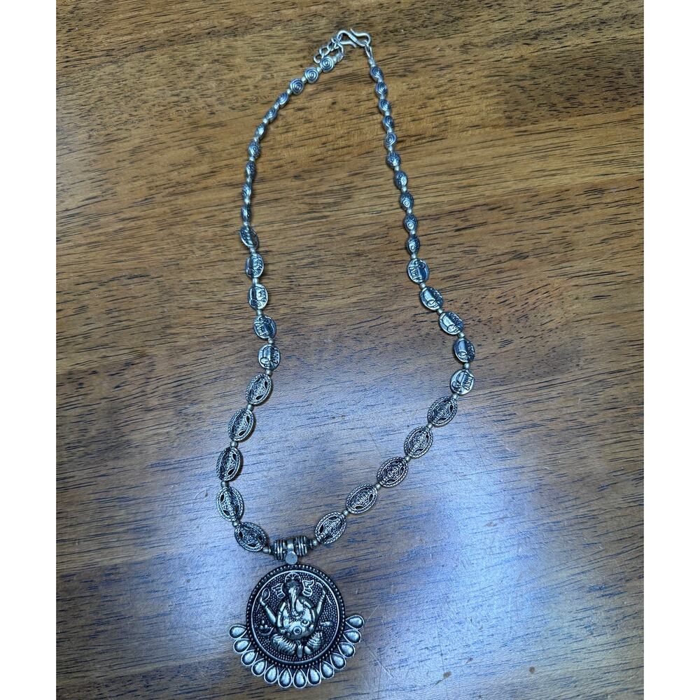 Ganesha Pendant Necklace With Lucky Elephants. - Picture 3 of 6